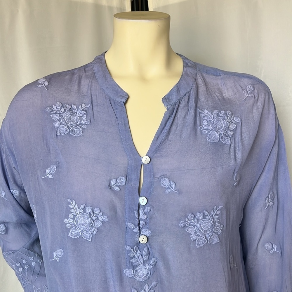 NWT Kyla Seo Embroidered Provence Blue Luana Tunic Top - Picture 2 of 5